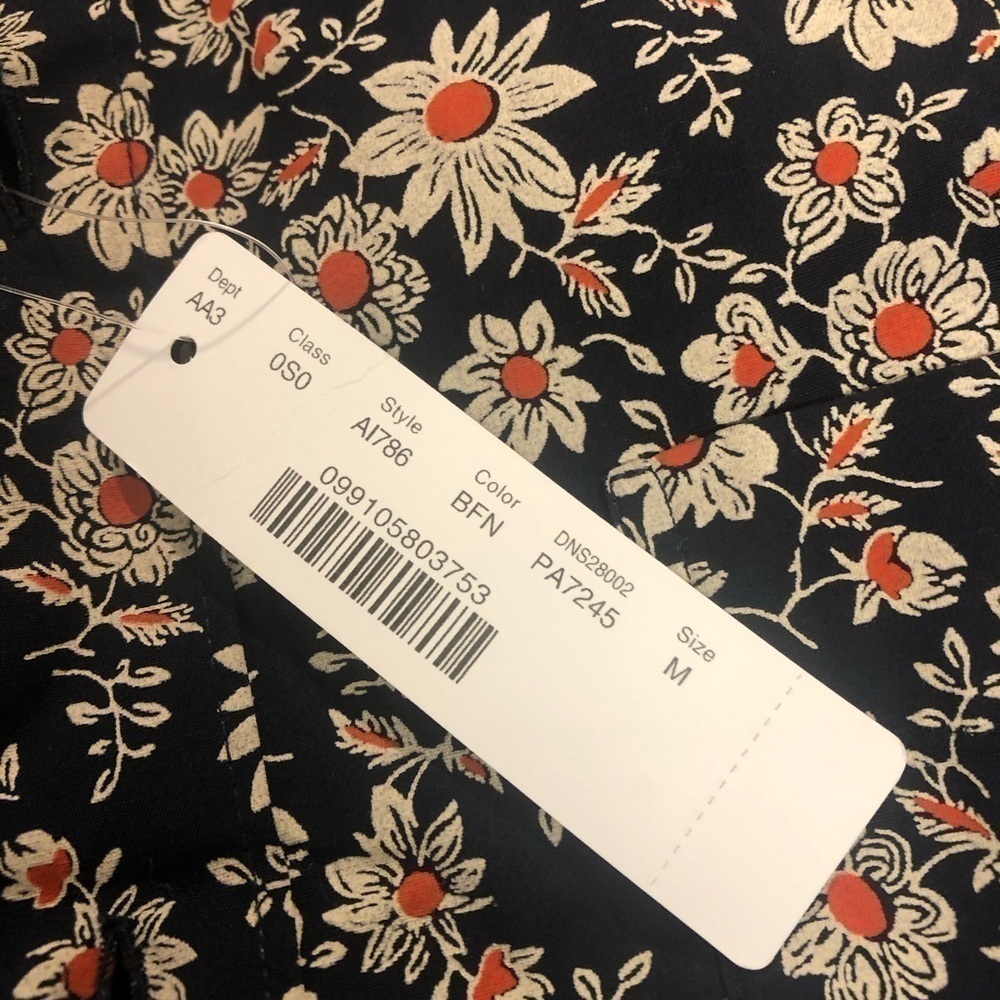 NWT J Crew Stretch Secret Organic Cotton Cottagecore Floral Blouse Slim‎ Medium - Picture 10 of 12